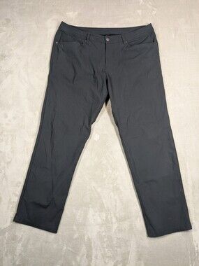 Lululemon ABC Slim Fit Pants Mens 38 Obsidian Charcoal Gray Warpstreme